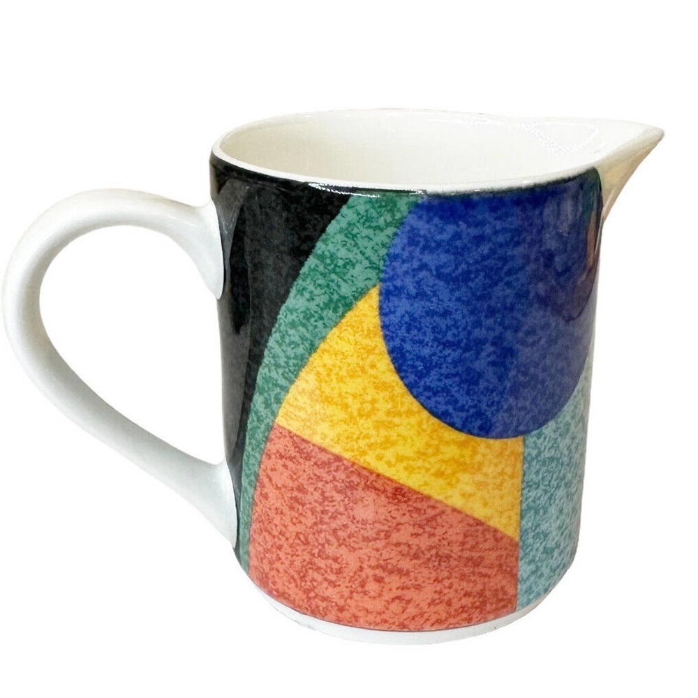 Victoria Beale Accents Creamer Red Green Blue Geometric 3.25” - Picture 3 of 6